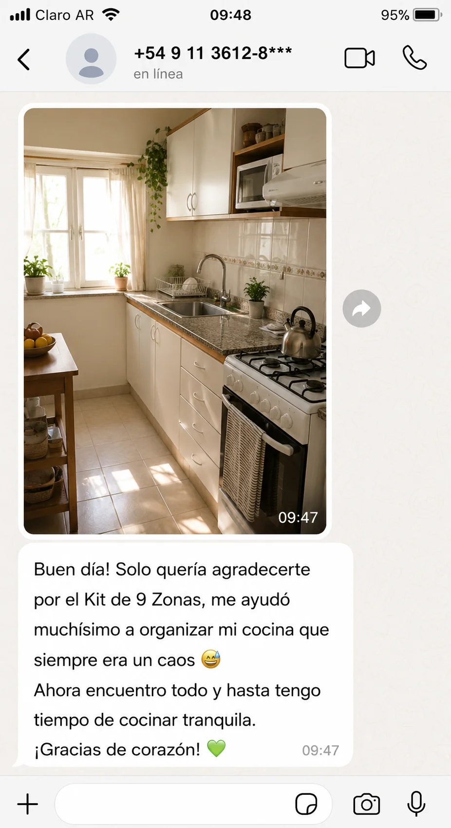 Testimonio real de una clienta 4 enviado por WhatsApp